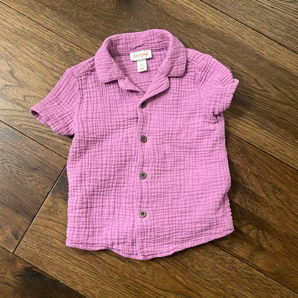 Cat & Jack Girls Button Down Shirt Lilac